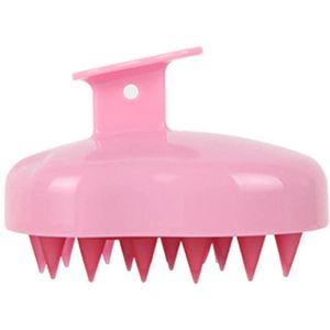 Hoofd shampoo kapper massage borstel volwassen hoofd krabber hoofdhuid shampoo massage ronde kam roze