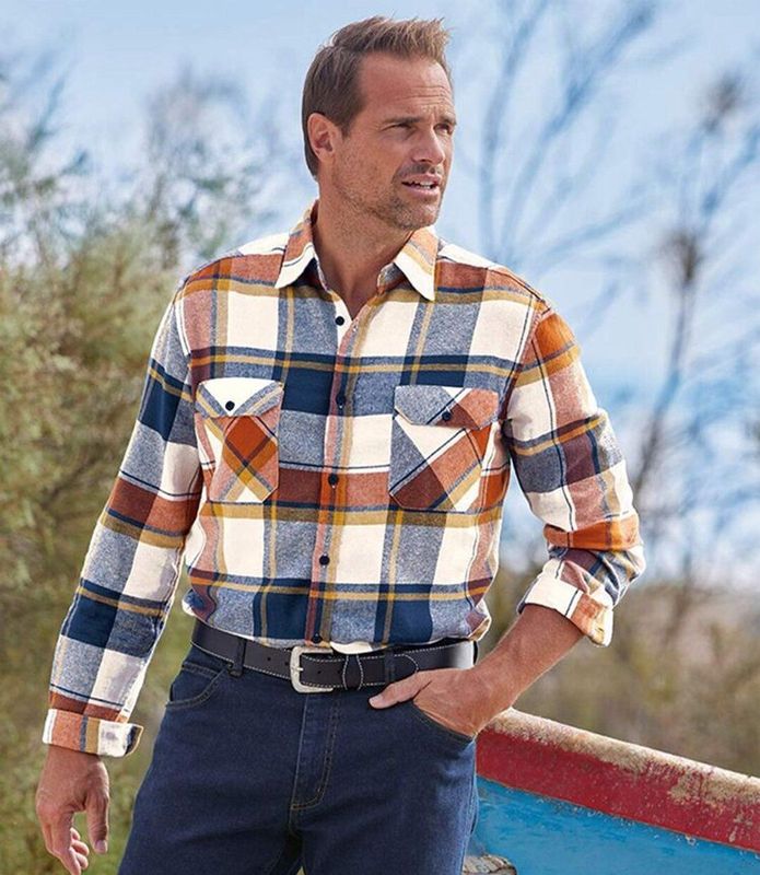 ATLAS FOR MEN - Geruit flanellen overhemd Country - Heren - Verkrijgbaar in grote maten - XXL