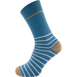 Ewers - gestreepte sokken heren - lichtblauw