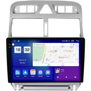 4+64G Car Stereo for P-eugeot 307 2002-2013 Built-in CarPlay Android Auto GPS Navigation Android 14 9in Car Radio with FM/RDS DSP Bluetooth Wifi SWC Mirror Link + AHD Backup Camera