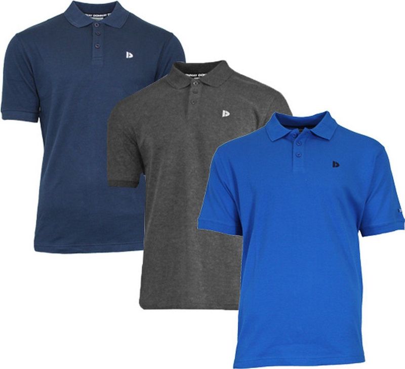 3-Pack Donnay - Polo (Noah) - Sportpolo - Heren - Navy Charcoal Active blue (413)
