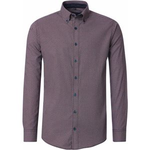 CASA MODA - Sport Comfort Fit Overhemd - Rood Dessin - Strijkvriendelijk