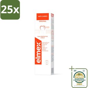25 x Elmex Tandpasta Anti-Cariës Original 75 ml - Grootverpakking - Anti-cariës - Tandpasta - Gaatjes - Tanden Beschermen - Remineralisatie