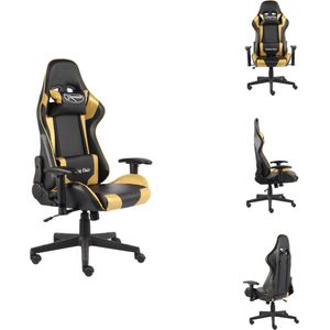 vidaXL Gamingstoel - Gamingstoelen - Racingstoel - Racingstoelen - Gamestoel draaibaar PVC goudkleurig