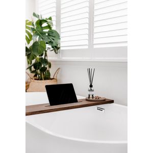 Badplank 80 cm - Walnoot kleur - Badplank eiken - Japandi stijl - Massief eikenhout - Badplank voor in bad