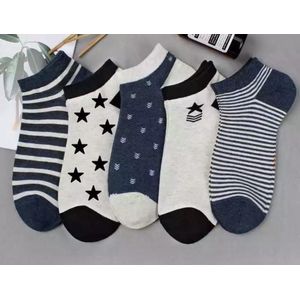 Jongenssokken - Herensokken - Damessokken - set van 5 paar - Enkelsokken - Multipack - Maat 36-41