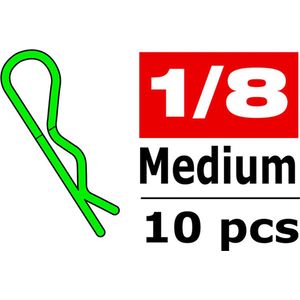 Team Corally - Carrosserie clipsen - 45° gebogen - Medium - Groen - 10 st