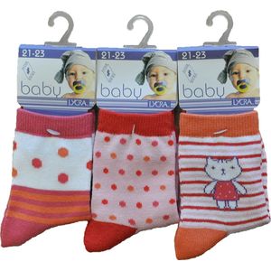Baby / kinder sokjes surprise - 21/23 - meisjes - 90% katoen - naadloos - 12 PAAR - chaussettes socks