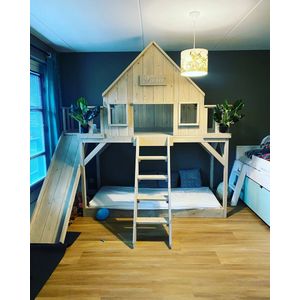 Boomhutbed Speelhuis | Steigerhout | Kinderbed | glijbaan