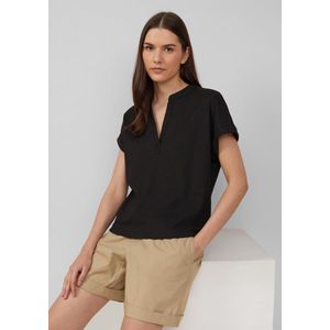 s.Oliver - Blouseshirt - Zwart/Wit - Losse Pasvorm - Kwartmouw