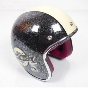 Casque jet moto Torx Wyatt Famous Shiny Glitter Black taille XS 53-54cm pour moto custom rider Neuf