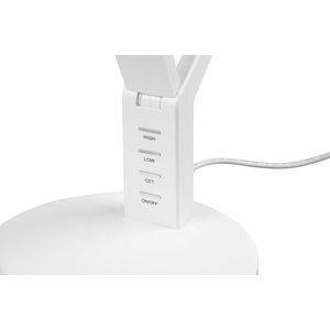 LED Bureaulamp - Trion Avvan - 5W - Aanpasbare Kleur - USB Oplaadbaar - Dimbaar - Rond - Mat Wit - Kunststof