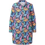 Angel of Style - Dames - Blouse straight fit kleurig tijgermotief lange mouw - Donkerblauw - Maat 42