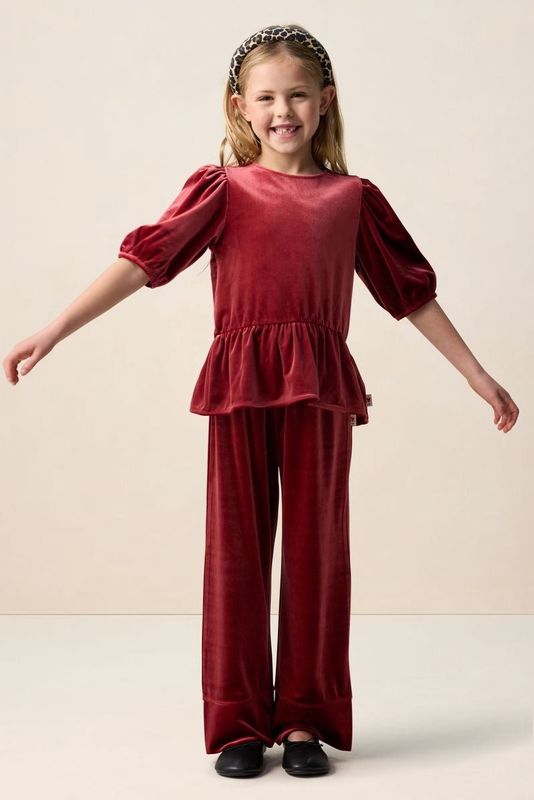 Sissy-Boy - Rode velvet wide leg legging