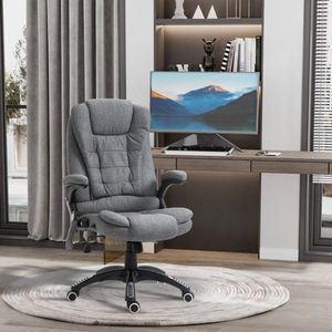 Massage stoel hoofdstoel stoel stoelhoogte verstelbare ergonomische massage grijs 67 x 74 x 116-126 cm