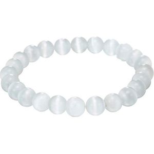 Fako Bijoux® - Armband - Kattenoog - Wit