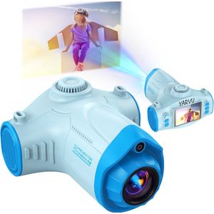 Yarvu ® - MagicCam 1 - Kindercamera met Projector + 32 GB Geheugenkaart ( Hype 2025 )- Digitale Kinder Camera - Foto's- Video's - Opnemen - Spelletjes - Vlog - Vloggen - Blauw