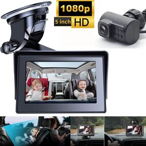 Lucellia - Baby Monitor Auto - HD Babyfoon met Camera - 5 Inch - 1080P Nachtzicht Monitor - 360° Verstelbaar - Complete Set