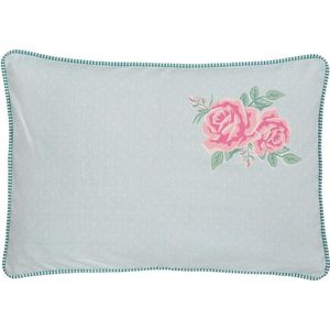 Clayre & Eef Sierkussen SCF36 35*50 cm Roze Katoen Rechthoek Bloemen Sierkussenhoes Kussen hoes