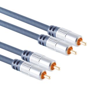 Stereo Tulp Kabel - Premium - Verguld - 1,5 meter - Blauw