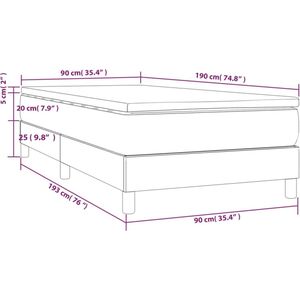 vidaXL Boxspring met matras stof donkerbruin 90x190 cm