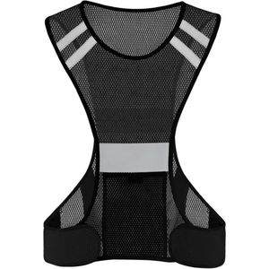 Reflecterend fietsvest - Reflecterende veiligheidsuitrusting voor hardlopen in de nacht - Ademend lichtgewicht hardloopvest voor mannen en vrouwen - Verstelbaar veiligheidsvest met hoge zichtbaarheid - Geschikt voor joggen en fietsen - 52x56cm