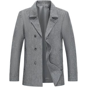 Allthemen Heren Wollen Dikke Coat - Slim Fit Overgangsjas - L