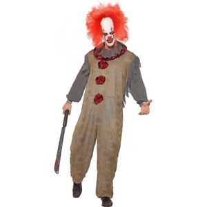 SMIFFYS - Vintage grijs horror clown kostuum voor mannen - M - Volwassenen kostuums