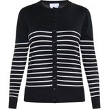 usha - BLUE LABEL - Gebreid Vest - Zwart/Wit - Slanke Pasvorm