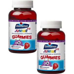 Davitamon Junior 3+ gummies - multivitamine kinderen - Voedingssupplement - 2 x 60 stuks - BUNDEL