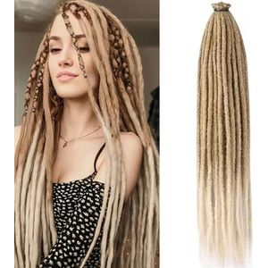 Hair extensions - Goud blond - 1 bundels - 60 cm lang - Gekleurde dreadlocks - Synthetisch haar - Dreadlocks