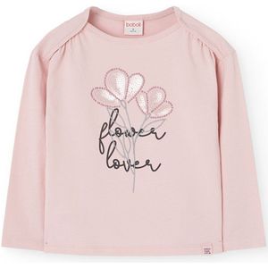 Boboli Stretch Knit T-shirt Met Lange Mouwen Roze 4 Years Meisjes