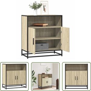 vidaXL Commode - Dressoir - Dressoir 68x35x76 cm bewerkt hout sonoma eikenkleurig - Salontafel - Houten Dressoir - Vintage Dressoir