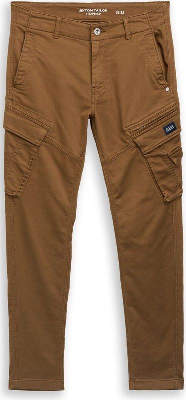 Tom Tailor - TAPERED SWEAT CARGO - Cargo Broek - Bruin - Tapered Fit