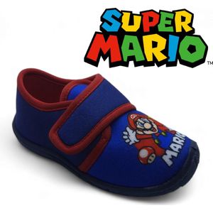 Nintendo - Super Mario gesloten pantoffels maat 24 - blauwe sloffen met velcro/klittenband
