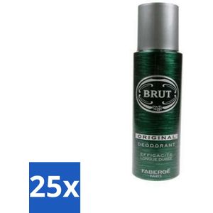 25 x Brut Deospray Original Brut 200 ml - Deodorant Voor Mannen - Klassieke Geur - Deodorant Met Lavendel - Deodorant Met Amber