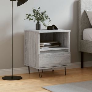 vidaXL Nachtkastje - Grijs Sonoma Eiken - 40x35x50 cm Nachtkastje - Kastje - Salonmeubilair - Houten Meubels - Grijze Meubels - Trendy Meubels - Slaapkamers