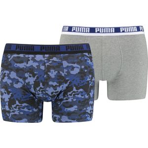 Puma - Men Camo Boxer 2p - Heren Ondergoed - S - Blauw