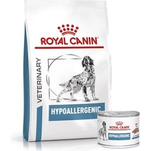 Royal Canin Hypoallergenic Combi bundel - 7 kg zak + 12 x 200 gr blik (Bundel Droogvoer en Natvoer)
