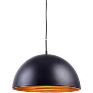 Fantasia hanglamp Balin - Mat zwart - Goud - Dimbaar - Inclusief E27 LED lamp - Dia 40cm