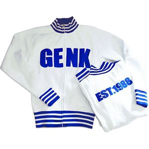 Witte retro jas Genk 'est 1988' maat Large