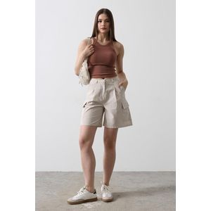Short - Cargo - Zakken - Korte broek - Maat M - Beige