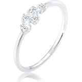 Elli PREMIUM Dames Ring Dames Engagement Elegant met Diamant (0,12 ct) in 925 Sterling Zilver