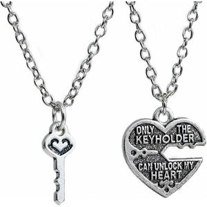 Fako Bijoux® - Vriendschapsketting - BFF Ketting - Hart & Sleutel Keyholder
