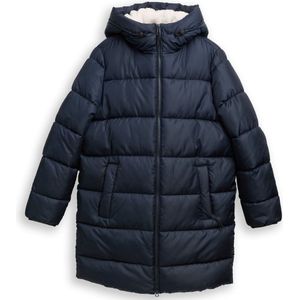 Tom Tailor Denim - Gewatteerde Lange Jas - Regular Fit - Met Capuchon en Tunnelkoord