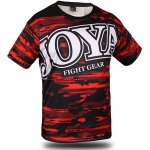 Joya Camo V2 Sportshirt - Polyester - Zwart/Rood