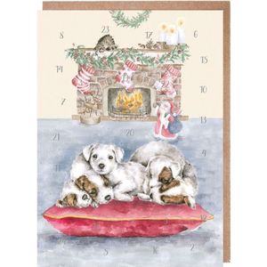 Adventskalender Kaart A5 Wrendale - All I want for Christmas dog advent calendar card