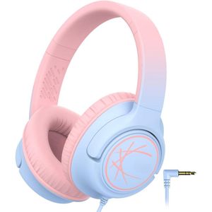 Koptelefoon kinderen met draad - Kinderkoptelefoon - Bedrade hoofdtelefoon - Veilig volume - School - Tablet - Laptop - Reizen - Muziek luisteren