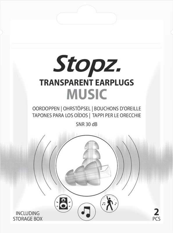 Stopz. - Earplugs Music - Transparant - 2 x 2 stuks - Voordeelverpakking