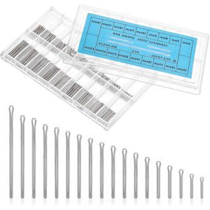 360pcs 0.9mm Watch Band Cotter Pin Splint Assortment Stainless Steel Splits with Assortment Box Safety Split Watch Pens